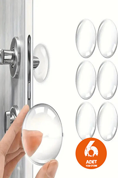 Tor Store 6'lı Kapı Pencere Kolu Darbe Emici Stoper Silikon Ped Mobilya Eşya Çarpma Önleyici Duvar Koruyucu