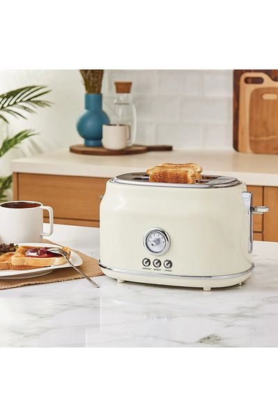 Karaca Karaca Retro Cremefarbenes Toaster