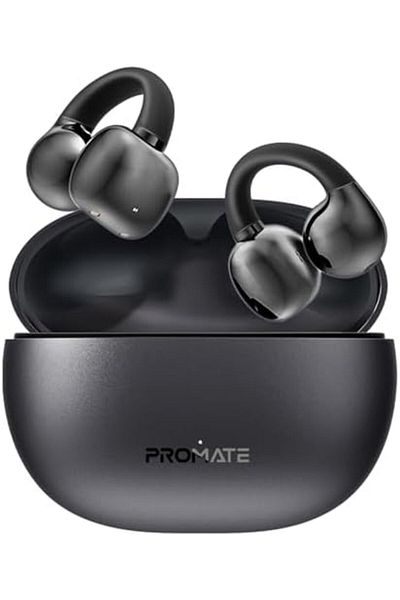 Promate AirClip Wireless Earbuds with OWS Technology, Touch Control, IPX4 Waterproof, Black