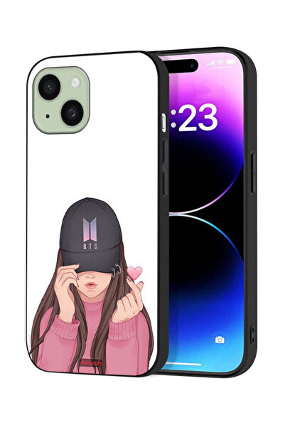 Tolwak Apple iPhone 15 Protective Case Cover Girl Making Snap