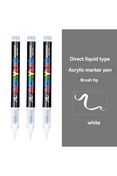 Choice white-3Pcs 3Pcs White Marker Paint Pens set Permanent Brush Pen for Art projects, Drawing, Rock Pain