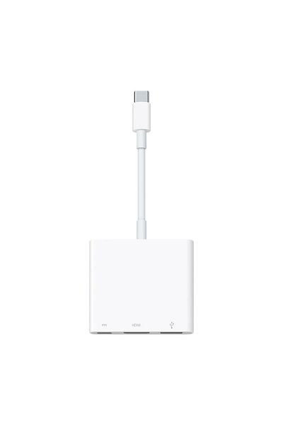 Apple Apple MW5M3ZM/A Multiport Digital AV Adapter, USB-C, HDMI, USB-A (White)