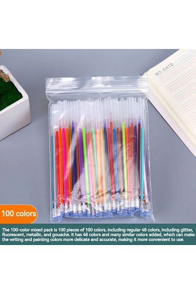 Choice 100 Mix Refill 12-60Pcs Metallic Glitter Colors Gel Pens 100 Colored Refills Rod Stationery Highligh
