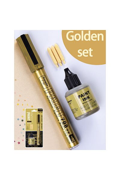 Choice Gold set Metallic Paint Marker Pens with Ink Set Gold Silver White Permanent 2mm Art Markers for Man
