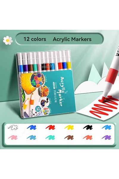 Choice 12 Colors 12-80 Colores Set Acrylic Paint Art Marker Pen Rock Painting for Kids Graffiti Stone Ceram