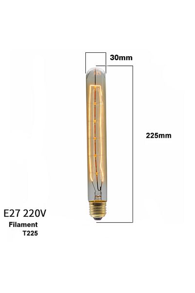 Parkson Yes T225 Filament Retro Edison Bulb E27 220V 40W Ampoule Dimmable Vintage Bulb Edison Lamp Incandesc