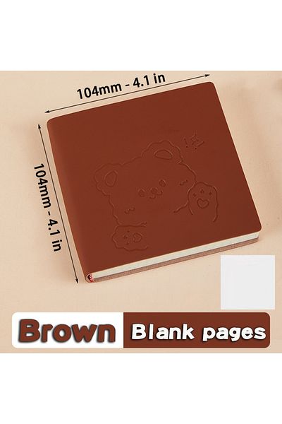 Choice Brown Blank Square Notebook And Journal Mini Notepad Diary Agenda Planner With Lined/Grid/Blank Writ