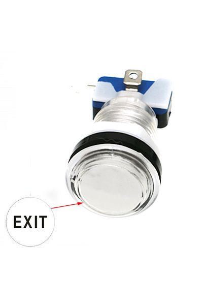 Choice EXIT white 5V 12V Light Push Button 33mm Led Illuminated Clear Plastic For Coin Arcade Joystick Game