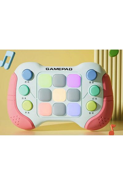 Flippy Interactive Toy, Pop It Console, 6 Buttons, 5 Modes, 600 Levels, 3 Years, Red/gray