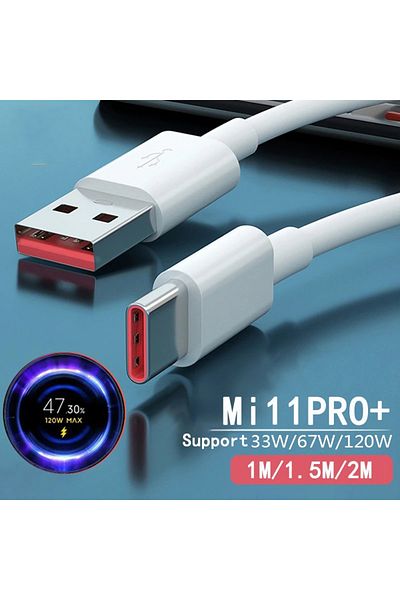 Choice كابل شاحن USB Type C 6A بطول 1.5 متر وقوة 120 واط لهاتف Xiaomi Civi 11T Pro وRedmi Note 11 Pro+ وBlack Shark 4S Pro