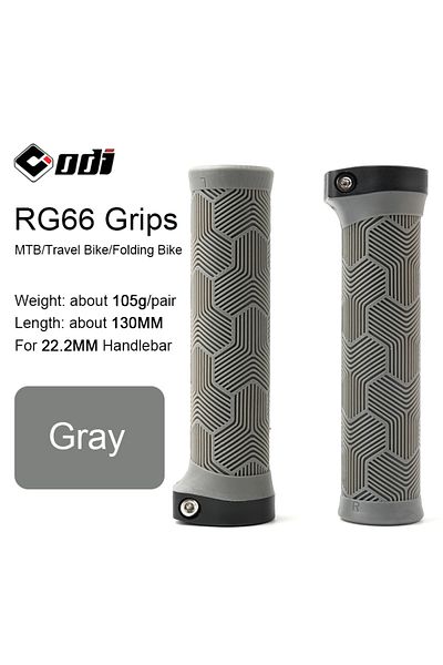Choice RG66-Gray ODI MTB Bicycle Grips Lock-on 22.2MM Rubber Handlebar Cover Comfortable Wing Shape Anti-sl