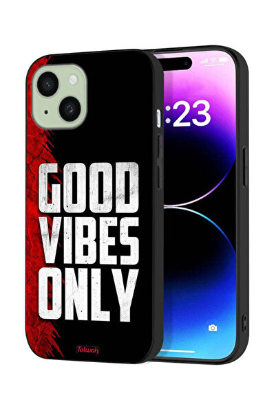 Tolwak غطاء حماية لجهاز Apple iPhone 15 - Good Vibes Only