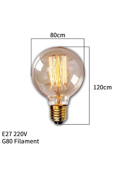 Parkson Yes G80 Filament Retro Edison Bulb E27 220V 40W Ampoule Dimmable Vintage Bulb Edison Lamp Incandesce