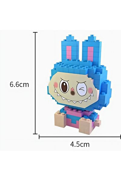 DEK Bricks Labubu Figure Toy Building Set Blue - Pink 3D Collection Hobby Gift