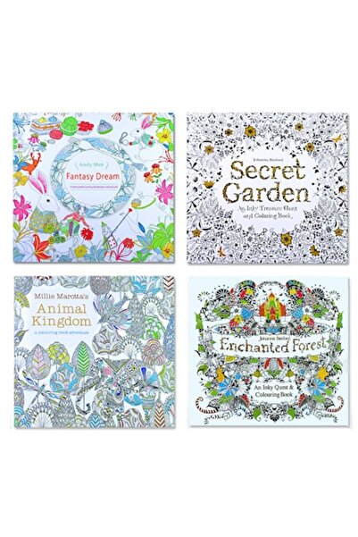 OEM Σετ 4 βιβλία ζωγραφικής, 96 σελίδες, Ζεν, Μαντάλα, 18,5x18,5 εκ., Πολύχρωμα