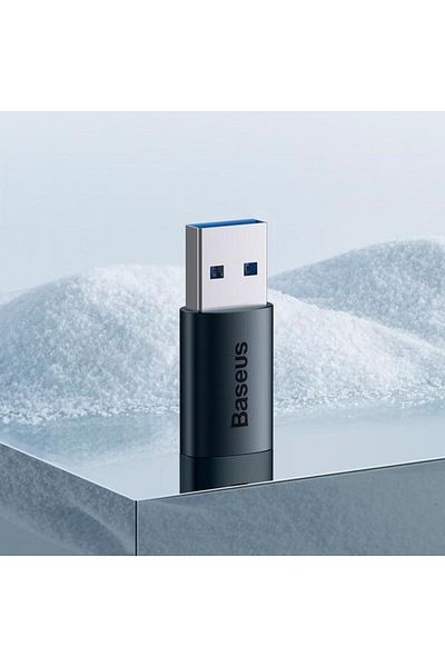 Baseus Adaptor Baseus ZJJQ000103, USB-A la USB-C, 10Gb/s, Aluminiu, Albastru