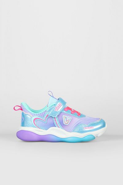 Vicco Heart Lighted Girls Preschool Blue Sneakers