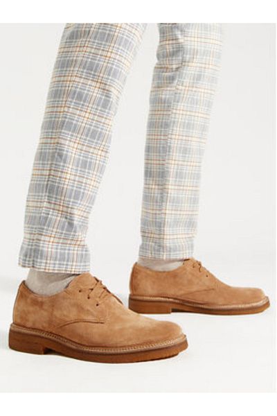 CLARKS Men's Half-boots brown CLARKS-CLARKDALEDERBY LIGHT TAN SUEDE 26176108