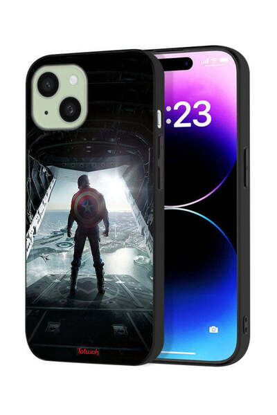 Tolwak غطاء حماية لجهاز Apple iPhone 15 بتصميم صورة كابتن أمريكا