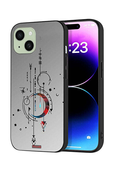 Tolwak Apple iPhone 15 Protective Case Cover Moon And Arrows Art Pattern