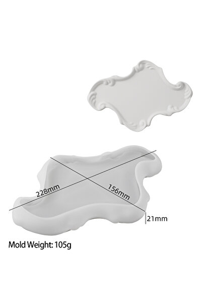 Choice قالب سيليكون لصينية تخزين على الطراز الباروكي 02، صينية بارزة من الدان...