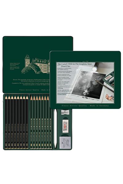 GLANCE Canson A5 120 Gr 40 Yp Sketchbook Pitt Graphite Matt Graduated Pen Set of 20