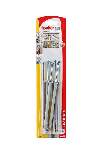 Fischer 16 قطعة Hammerfix N 8 x 100/60 S برأس غاطس