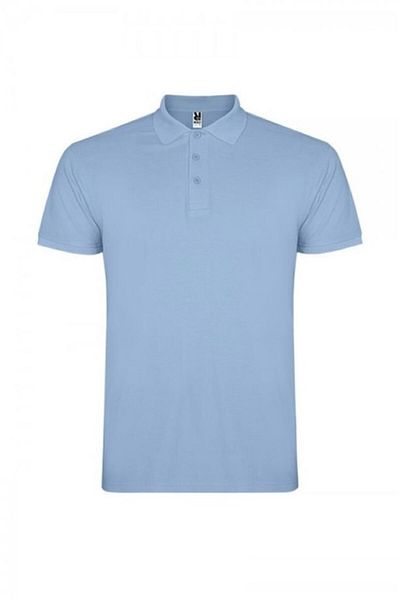 OEM Tricou polo bărbătesc cu mânecă scurtă, bumbac, albastru deschis, mărimea L