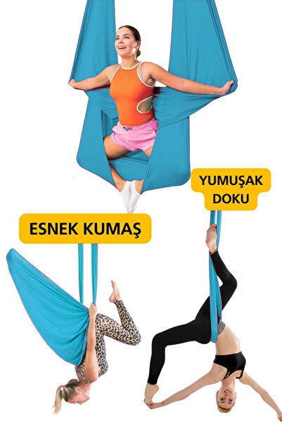 KAŞIKBEY Esnek Aır Antigravity Yoga Fly Hamağı, Askılı Yoga Denge Spor Aleti Esnek Yoga fly Salıncağı