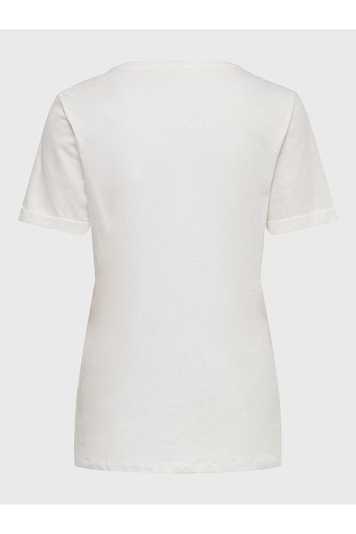 ONLY Women's T-Shirt white ONLY-15244714 ONLKITA CLOUD DANCER GOLD GLITTER HEART