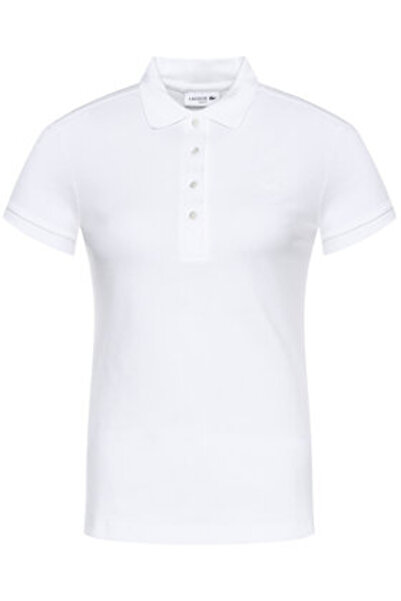 Lacoste Polo alb pentru femei LACOSTE-PF5462 001 ALB