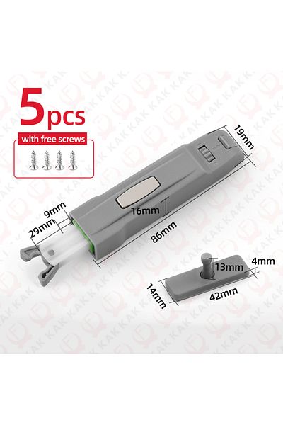 Choice Type 2 KAK 5PCS Push to Open Cabinet Catches Kitchen Buckel Locks Hidden Cabinet Handles Adjustable