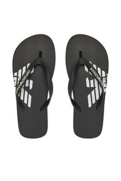 Emporio Armani Flip-flops bărbătești negri EMPORIO ARMANI-XVQS08 XN746 A120 BLACK+WHITE