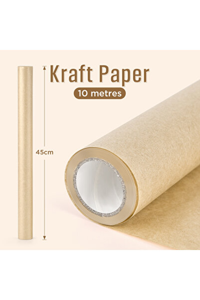 Choice 45 سم × 10 م 10 م لفة ورق كرافت بني لتغليف الهدايا والتعبئة المتحركة و...