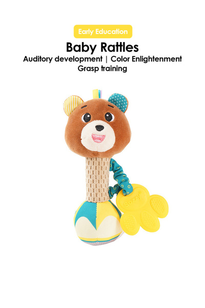 Choice Brown Bear 1pcs 0-6 months Dental Gum Hand Grip Plush Doll Can Bite Pr...