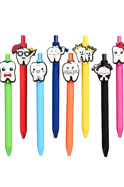 Choice black 10 pcs 10 pcs retractable gel ink pens - quick drying medium tip - interesting teeth and nurse