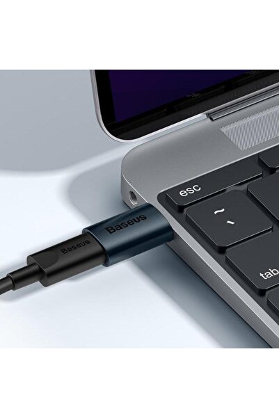 Baseus Adaptor Baseus ZJJQ000103, USB-A la USB-C, 10Gb/s, Aluminiu, Albastru