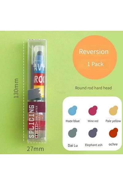 Choice 6 vintage color 6/12pcs/set Colors Rainbow Mini Splicing Pastel Gel Highlighter Markers Pen Office S