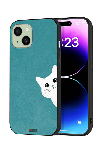 Tolwak Apple iPhone 15 Protective Case Cover Cat Appearing