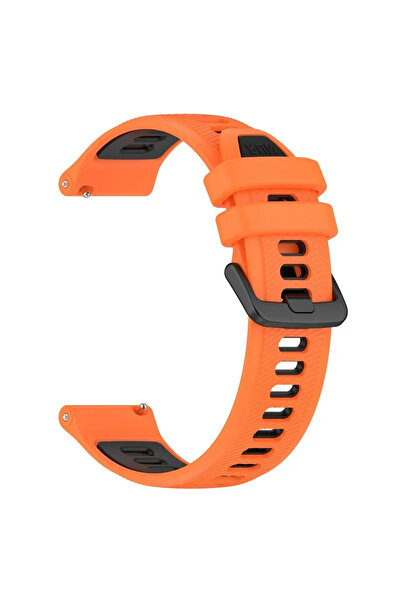 Choice سوار ساعة سيليكون برتقالي أسود مقاس 20 مم 22 مم 20 مم لساعة TicWatch P...