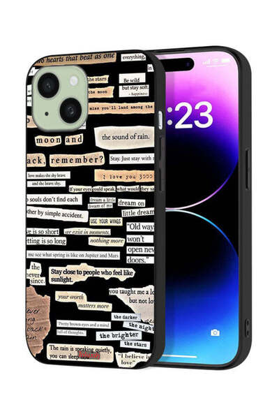 Tolwak غطاء حماية لجهاز Apple iPhone 15 مع ملصقات اقتباسات