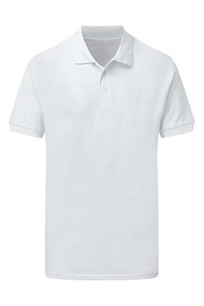 OEM - Tricou polo cu mânecă scurtă, 100% bumbac, mărimea L, alb