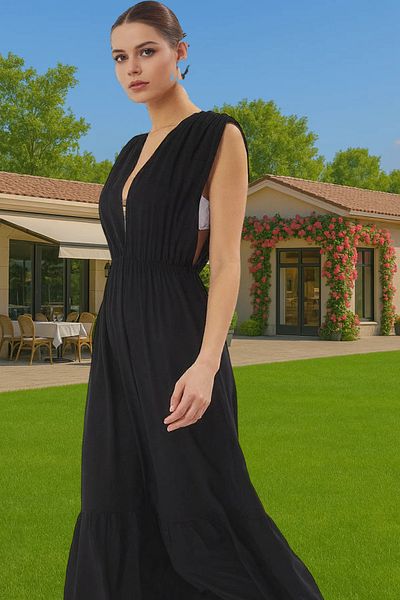 PayBuy Maxi Viscous Woven Drawstring Detailed Beach Dress Summer Carefully Selected Quality Craftsmanship