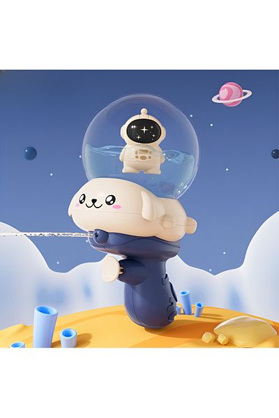 Flippy Water Blaster For Kids, Multifunctional, 250ml, Astronaut Model, 15.6x8x8.9 Cm, Abs, Blue