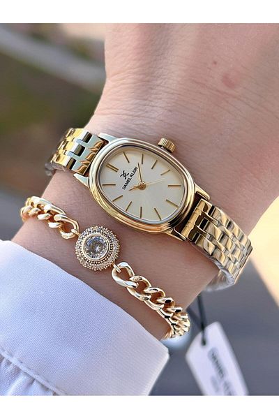Daniel Klein Steel Cord 30 Mt Water Resistant 2 Years Warranty Women Wrist Watch+Bracelet Bfg10758.4