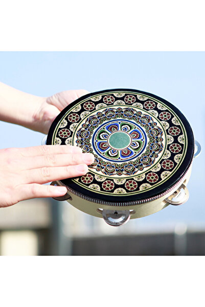 Choice3 8 Inch Tambourine 3 IRIN 8 Inch Tambourine Handbell Hand Drum Colourf...