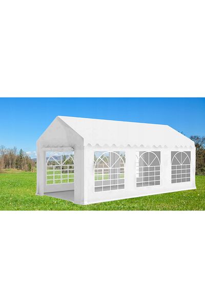 SERSIMO Professional garden pavilion, with 38 mm steel frame, waterproof roof 450g/m2, 6x3x2.8 m, white