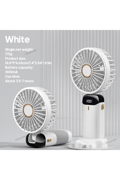 Choice3 White USB Handheld Mini Fan Foldable Portable Neck Hanging Fans 5 Spe...