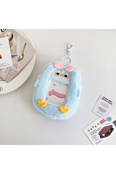 Choice حقيبة حامل بطاقات على شكل حيوان كاواي أزرق قطعة واحدة، سلسلة مفاتيح، ح...