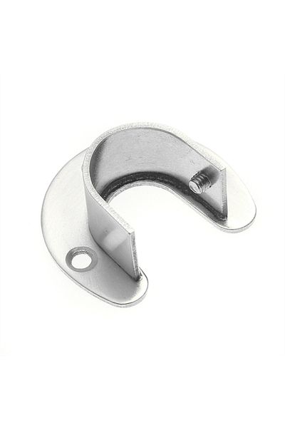 Choice Silver 25mm Stainless Steel Flange Seat Wardrobe Hanger Rod Tube Hook Fixed Support Bracket Seat Fix